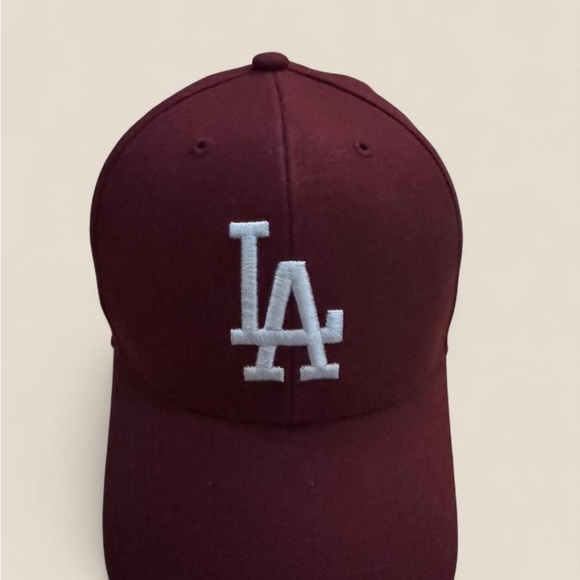 Maroon LA Embroidered Women's Cap - Picture 2 of 5